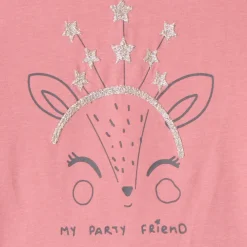 T-shirt met lange mouwen en gouden lurex borduursel voor babymeisje