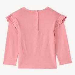 T-shirt met lange mouwen en gouden lurex borduursel voor babymeisje