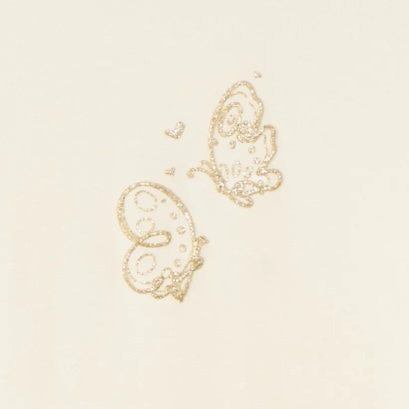 T-shirt met lange mouwen en gouden vlindermotief voor babymeisjes