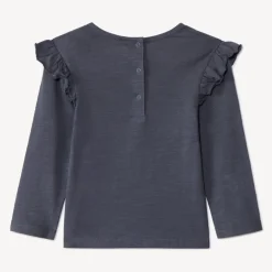 T-shirt met lange mouwen en grote fantasievolle bouclé-borduur voor babymeisje