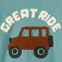 T-shirt met lange mouwen en grote contrasterende lussenborduursel voor babyjongens