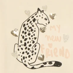 T-shirt met lange mouwen en luipaardprint meisjes