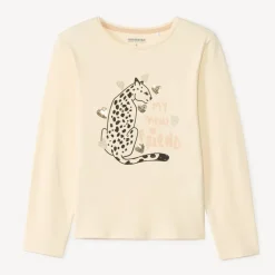 T-shirt met lange mouwen en luipaardprint meisjes