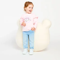 T-shirt met lange mouwen en Madame Câlin-print meisjes roze