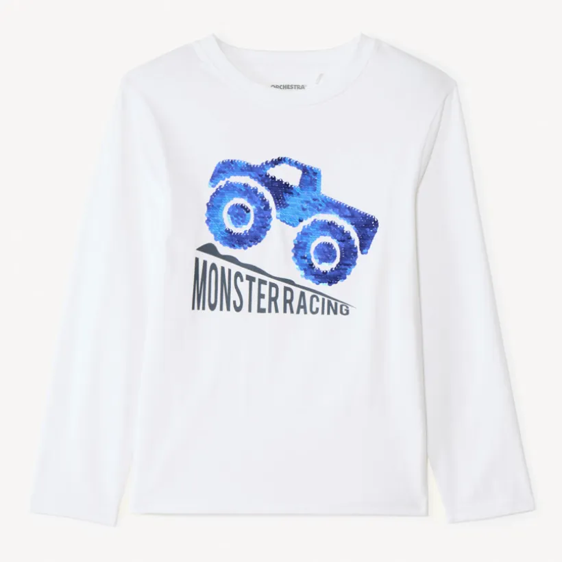T-shirt met lange mouwen en magische pailletten jongens