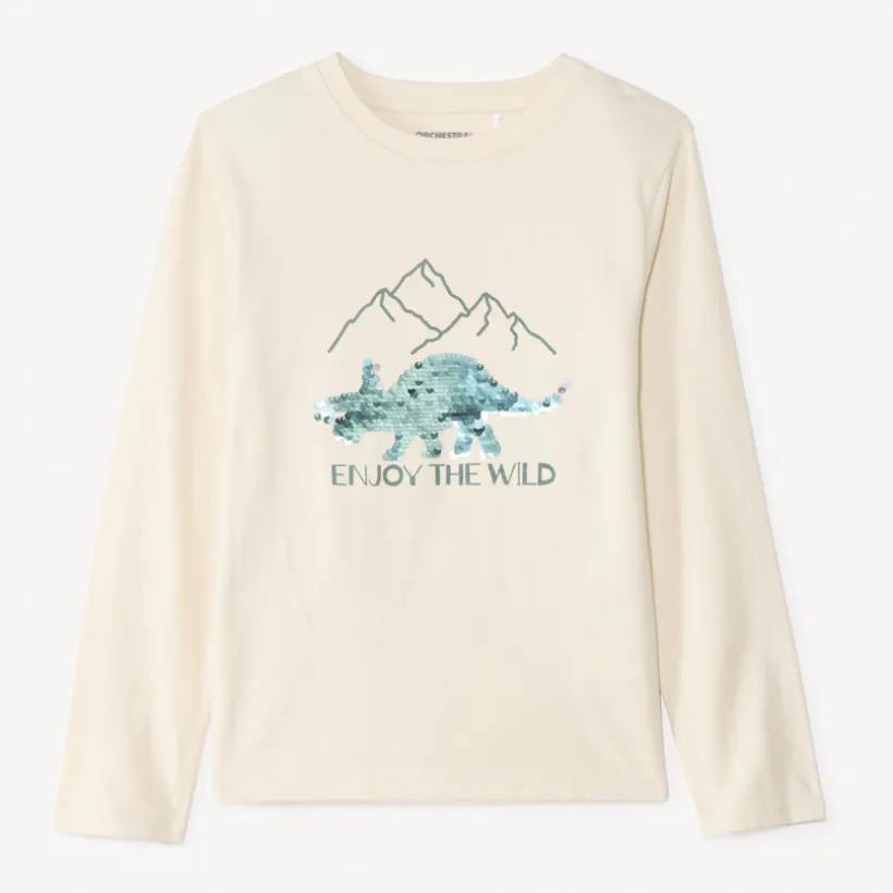 T-shirt met lange mouwen en magische pailletten jongens