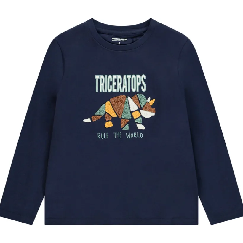 T-shirt met lange mouwen en patroon in lusjes jongens