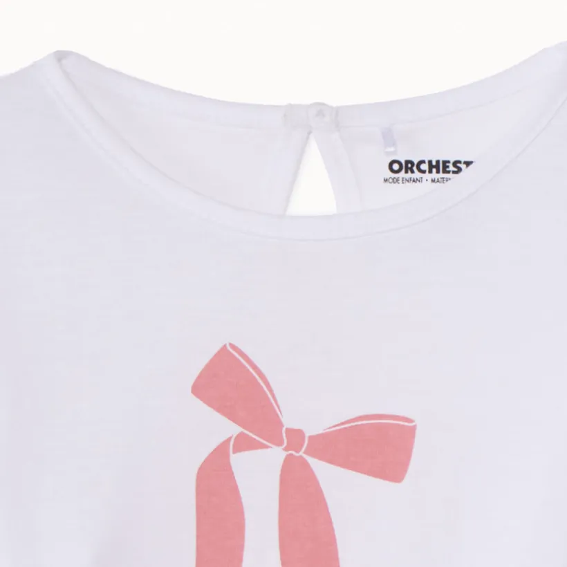 T-shirt met lange mouwen en print van een knoop voor babymeisje