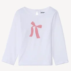 T-shirt met lange mouwen en print van een knoop voor babymeisje