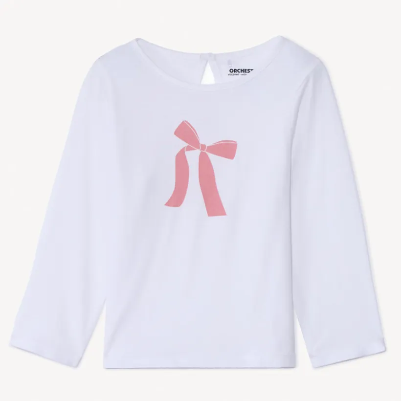 T-shirt met lange mouwen en print van een knoop voor babymeisje
