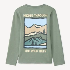T-shirt met lange mouwen en print op de rug jongens