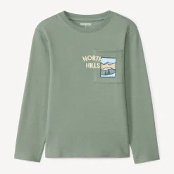 T-shirt met lange mouwen en print op de rug jongens