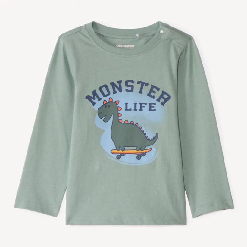 T-shirt met lange mouwen en print voor babyjongens