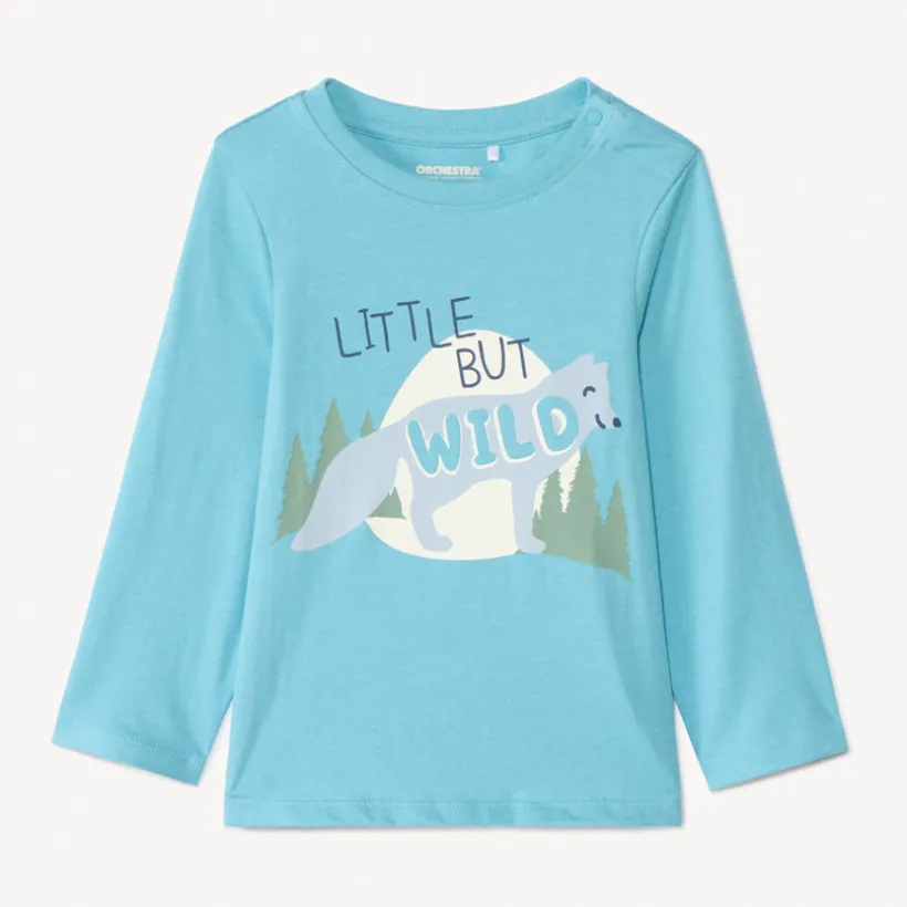 T-shirt met lange mouwen en print voor babyjongens