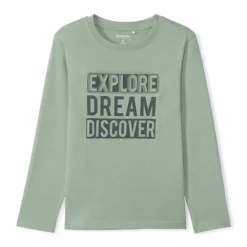T-shirt met lange mouwen en reliëfprint jongens