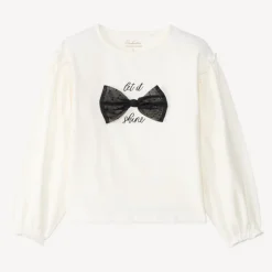T-shirt met lange mouwen en tule strik meisjes