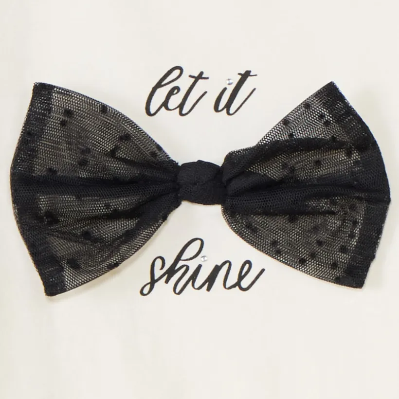 T-shirt met lange mouwen en tule strik meisjes