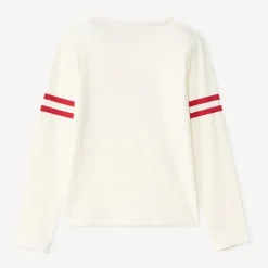 T-shirt met lange mouwen en varsityprint meisjes