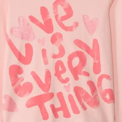 T-shirt met lange mouwen, fantasie softprint met glitterdetails, meisjes