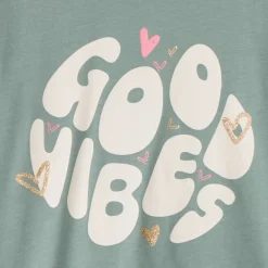 T-shirt met lange mouwen, fantasie softprint met glitterdetails, meisjes