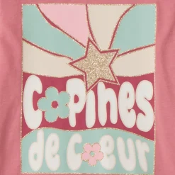 T-shirt met lange mouwen, fantasie softprint met glitterdetails, meisjes