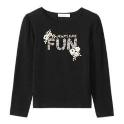 T-shirt met lange mouwen, geborduurd, meisjes