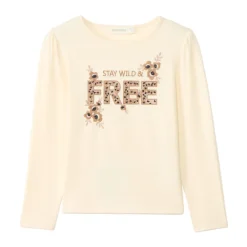 T-shirt met lange mouwen, geborduurd, meisjes