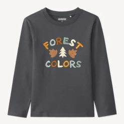 T-shirt met lange mouwen, geborduurd en geprint, jongens