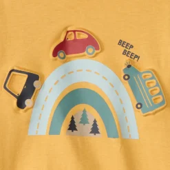 T-shirt met lange mouwen, grote contrasterende geperste print voor babyjongens