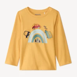 T-shirt met lange mouwen, grote contrasterende geperste print voor babyjongens