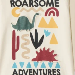 T-shirt met lange mouwen, grote contrasterende geperste print voor babyjongens