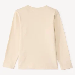 T-shirt met lange mouwen in effen kleur met soft print jongens