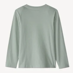 T-shirt met lange mouwen in effen kleur met soft print jongens