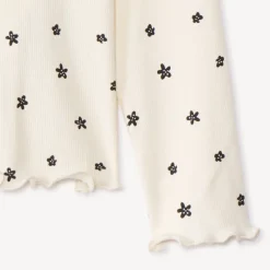 T-shirt met lange mouwen in geribbelde jersey met bloemenprint meisjes