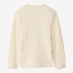 T-shirt met lange mouwen in honingraatstof en getextureerde ronde hals jongens