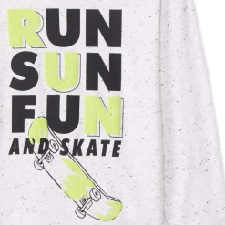 T-shirt met lange mouwen in jersey met neps-effect, skateboardprint jongens