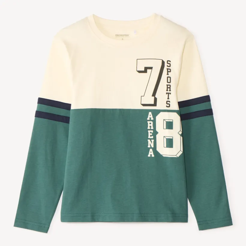 T-shirt met lange mouwen in kleurblokstijl