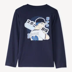 T-shirt met lange mouwen, manga-print, jongens