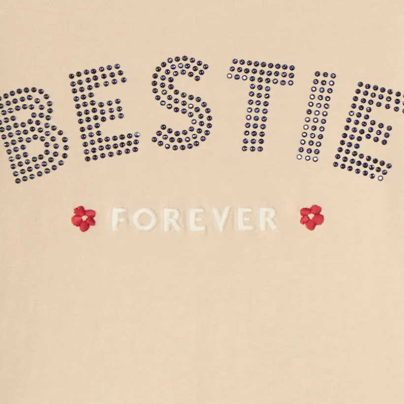 T-shirt met lange mouwen meisjes met print Bestie