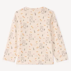 T-shirt met lange mouwen met berenprint voor jongensbaby