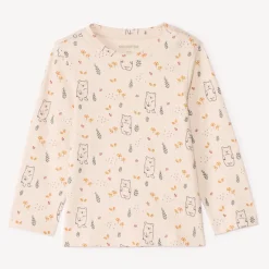 T-shirt met lange mouwen met berenprint voor jongensbaby