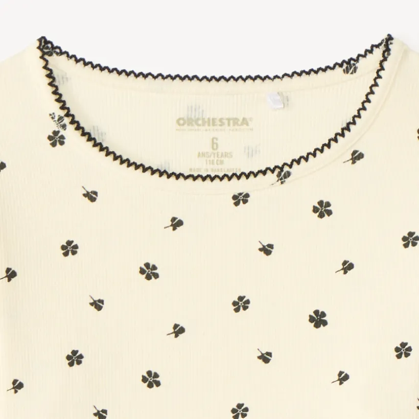 T-shirt met lange mouwen met bloemenprint voor meisje