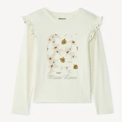 T-shirt met lange mouwen met bloemenprint meisjes