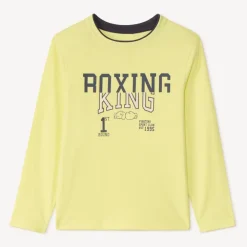 T-shirt met lange mouwen met bokspatroon jongens