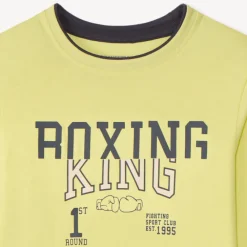 T-shirt met lange mouwen met bokspatroon jongens