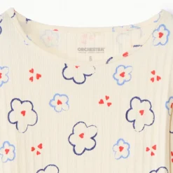 T-shirt met lange mouwen, met contrastrijke platte bloemenprint meisjes