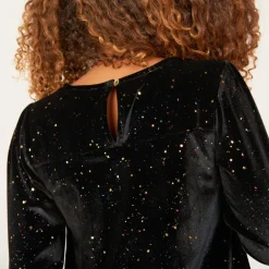 T-shirt met lange mouwen met een glinsterende velvet strik meisjes