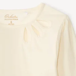 T-shirt met lange mouwen met een fantasie snit en strass meisjes