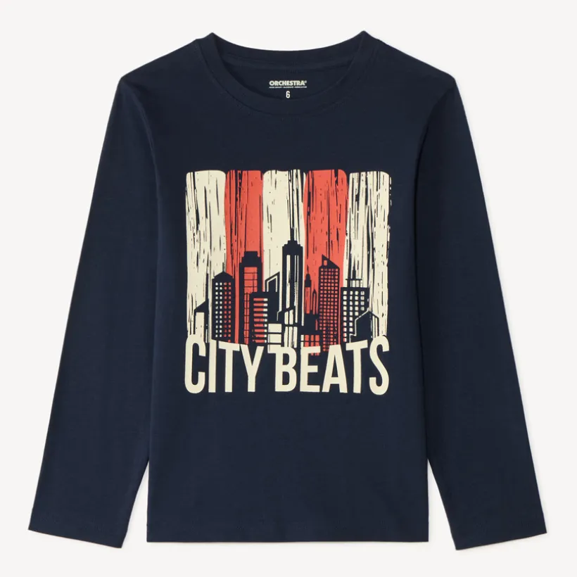T-shirt met lange mouwen met fantasiedruk jongens