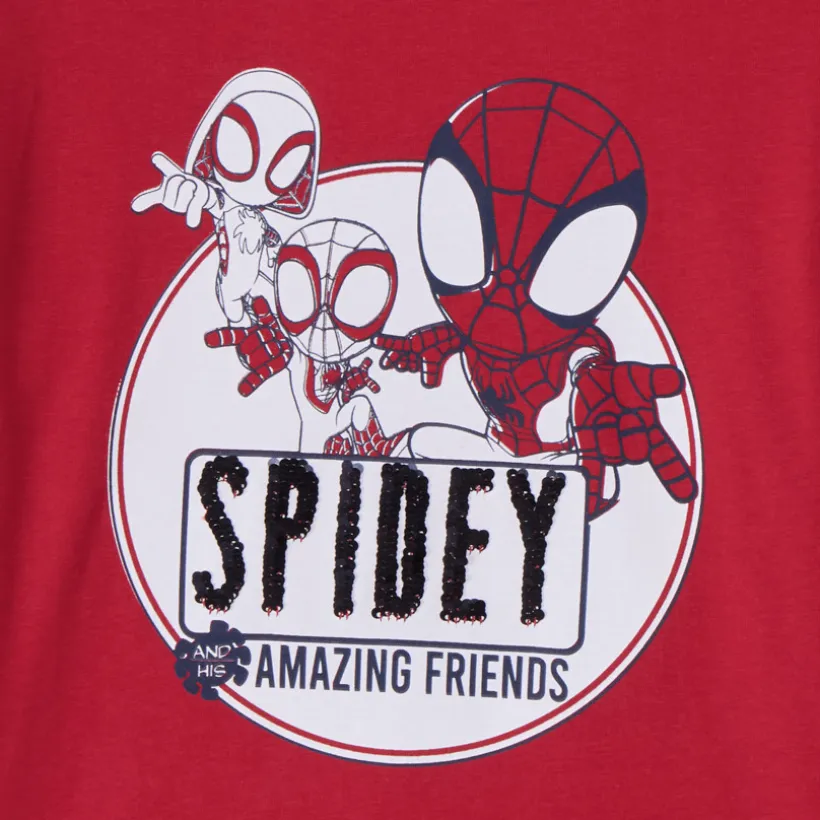 T-shirt met lange mouwen met magische pailletten Spidey Marvel jongens